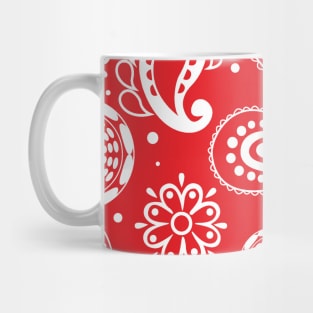 Mandala Pattern Red and White Halloween Fall Autumn Season Mug